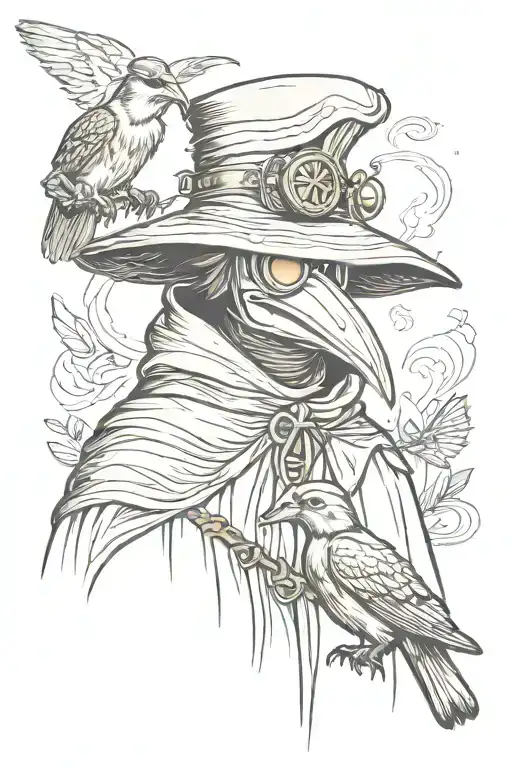 Plague Doctor With Moth Elements