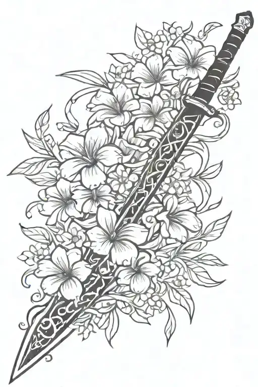 Kampalin Sword With Sampaguita Flowers Intertwined