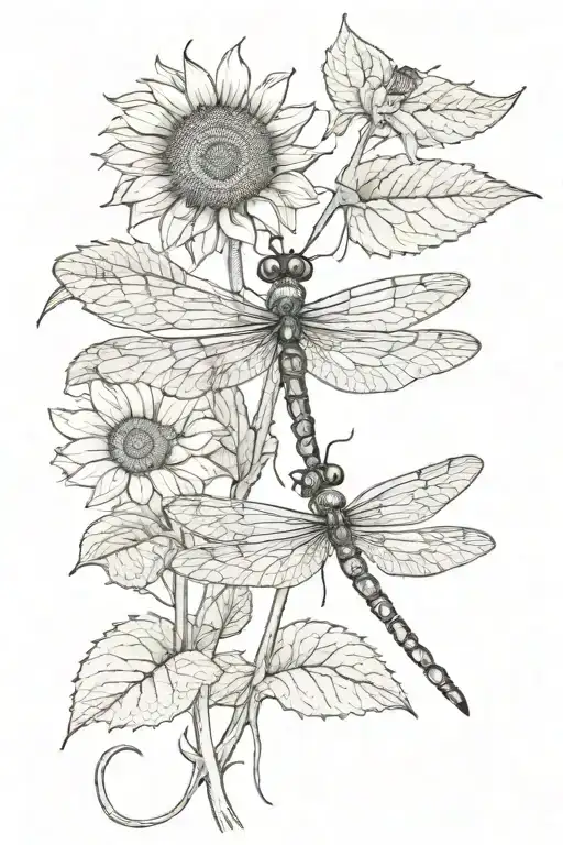 Sunflower Dragon Fly Small Snake Wrapped Loosely