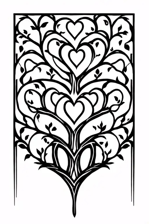 Lineage Tree Intertwined Hearts