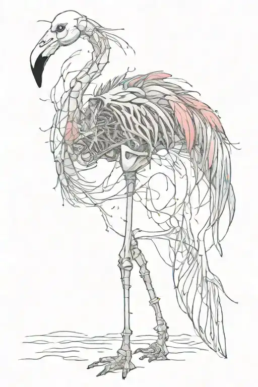 Flamingo Skeleton Looking