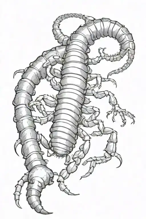 Scolopendra Man In Black And White