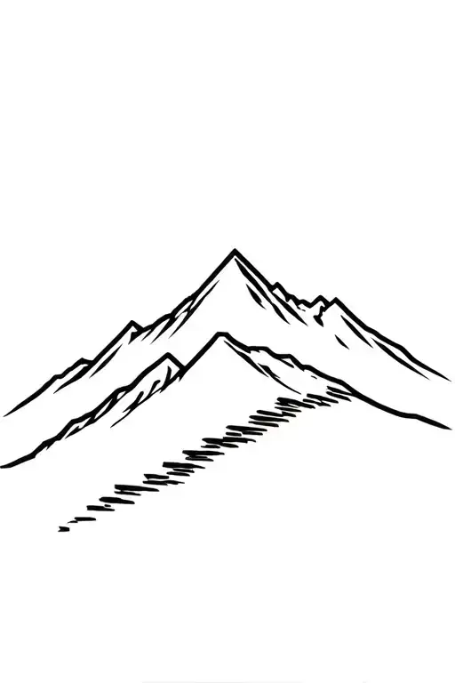 Mountain With Trace Of Slope Ski