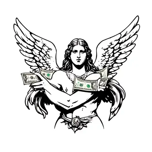 Angel Querubin With Money Arms A Cruz In The