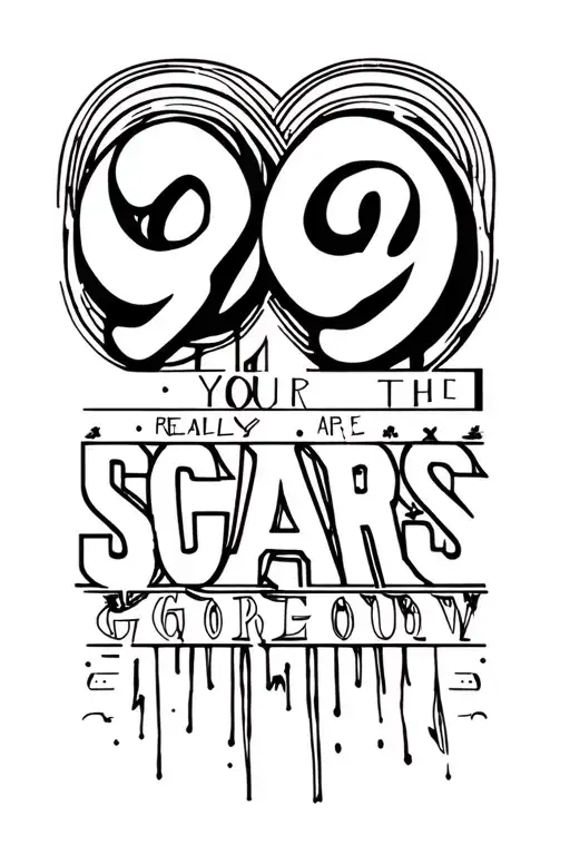 The Numbers 999 With The Words Your Scars Are Really Gorgeous