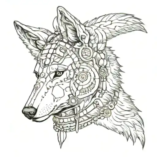 Wolf Headdress Being Worn