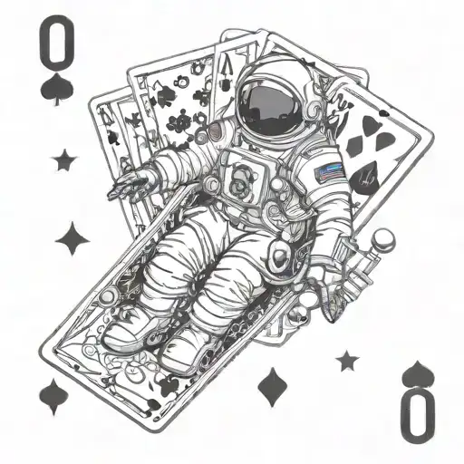 Astronaut And Ufo Playing Cards