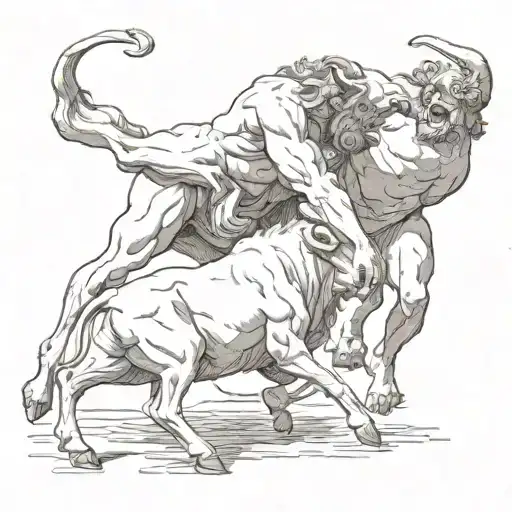 Hercules Wrestling With A Bull