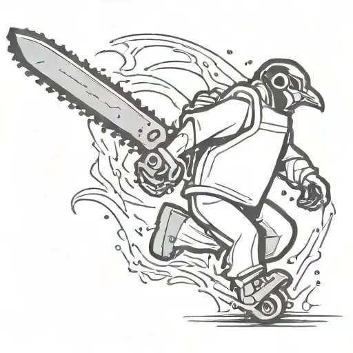 Penguin Running A Chainsaw Man Anime