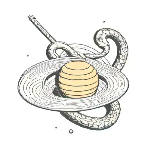 Saturn With A Snake Around