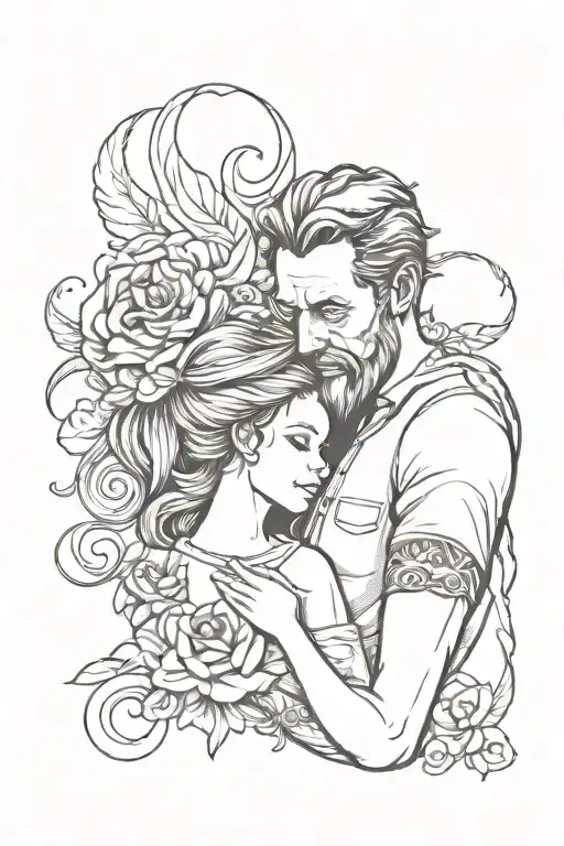 Father Daughter Tattoo Design Inspired