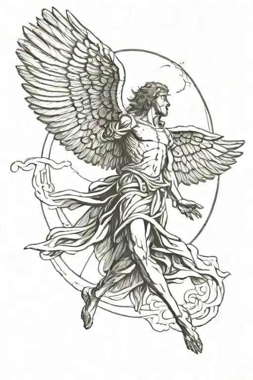 Icarus Flying Towards The Sun Rising