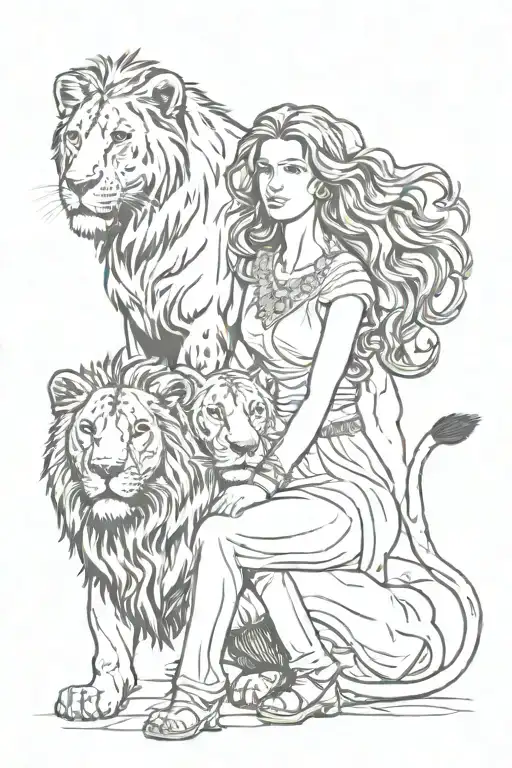 Woman And Lion