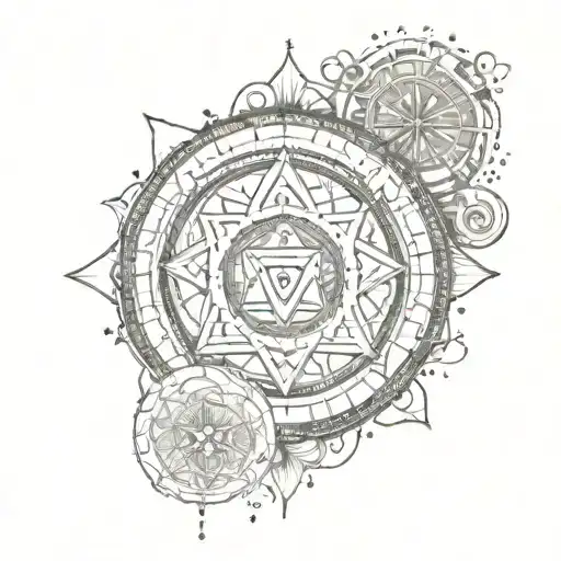 Traveller And Seven Chakra Symbol Surrounded