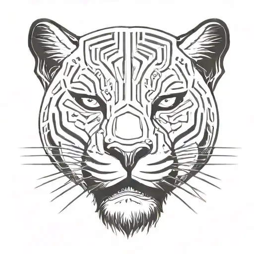 Black Panther Face Surrounded