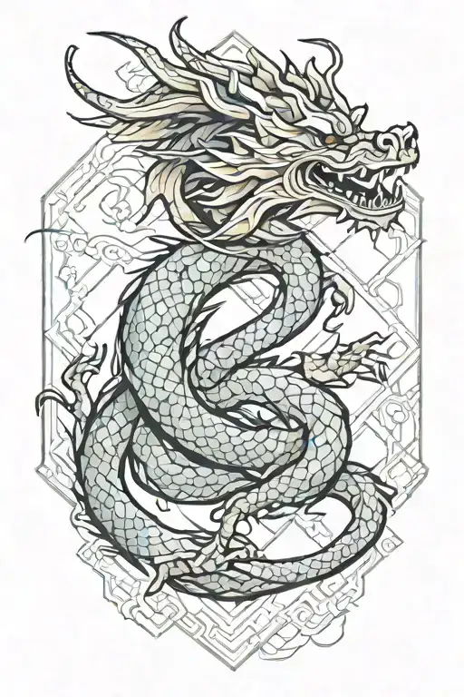Geometric Japanese Dragon