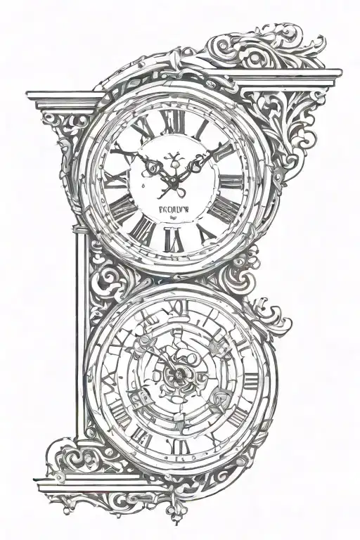 Half A Clock With Roman Numerals On The Side View