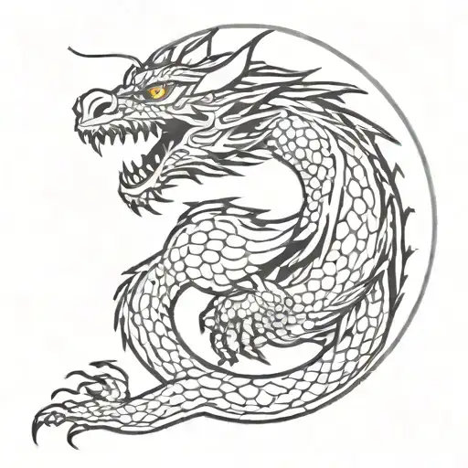 Dragon With Moon Rising