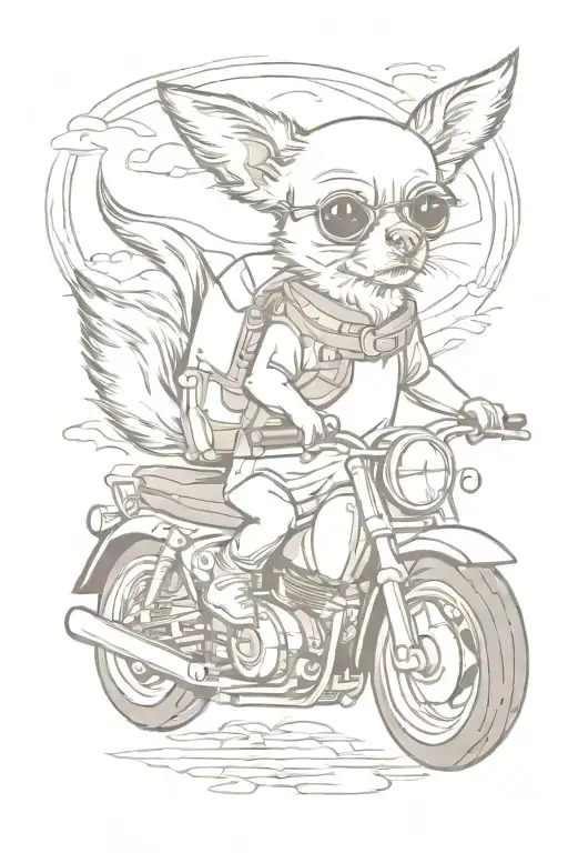 Chihuahua Riding Motorcycles