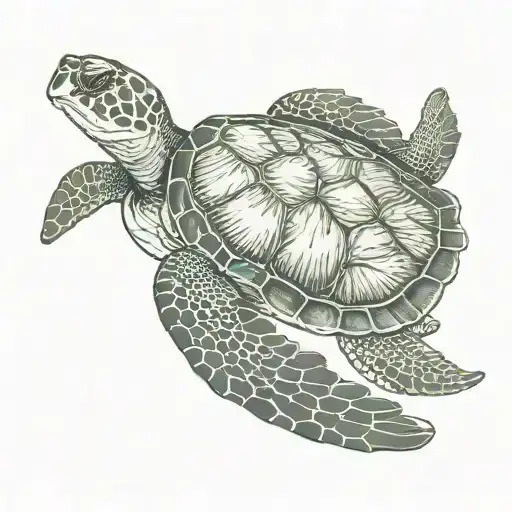 Sea Turtle Swimming