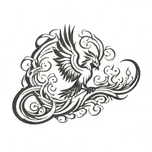 Phoenix Emerging From Book With Flames