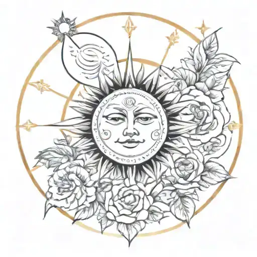 Sun Moon Rose Surrounded