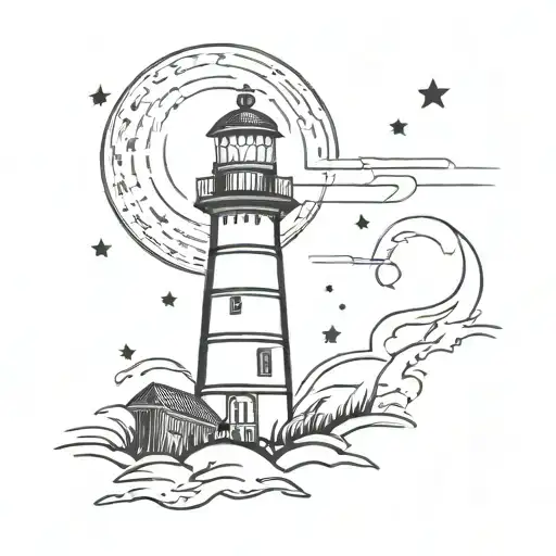 Lighthouse And Stars