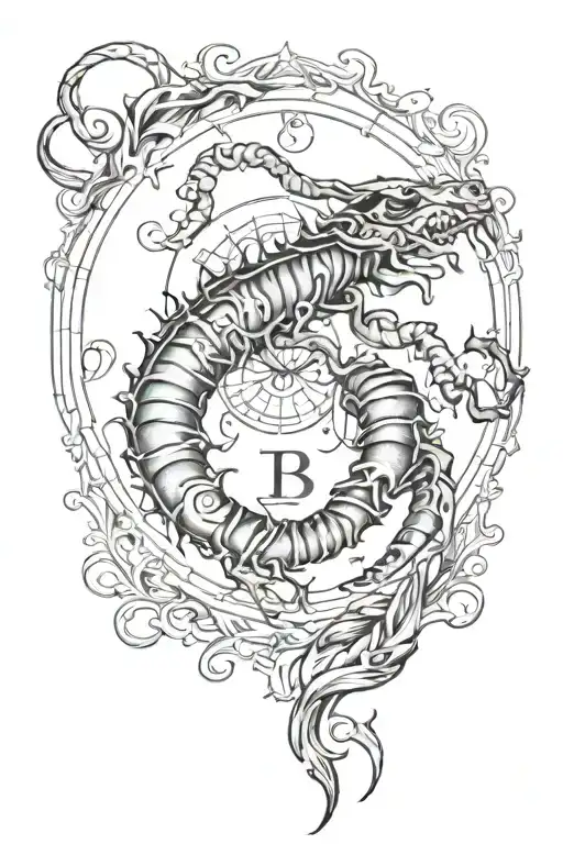 Scorpio Sleeve Arm Tattoo With Scorpio Astrology Sign And Words