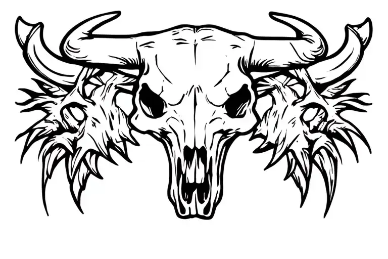 Bull Skull Aggressive Chicano