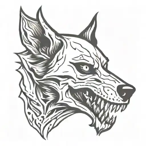 Horror Wolf Skull