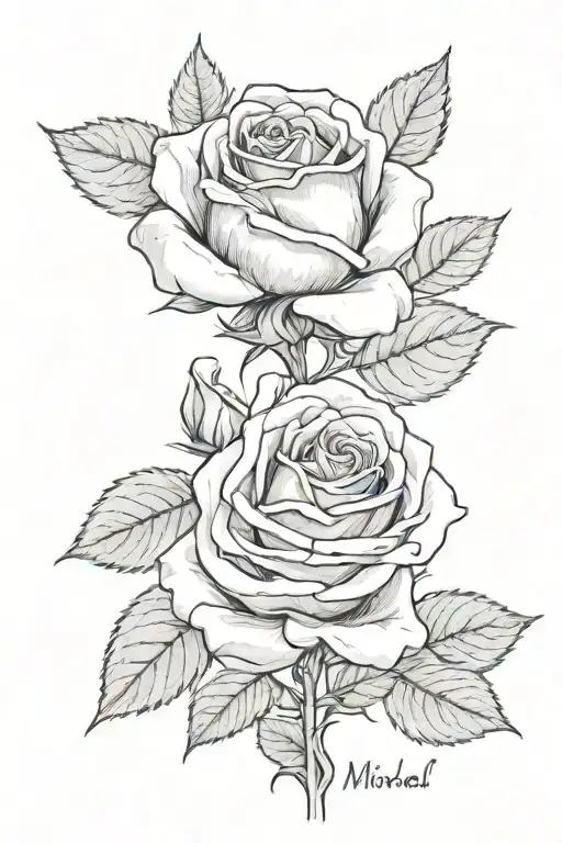 The Name Michael Being Mixed With A Rose