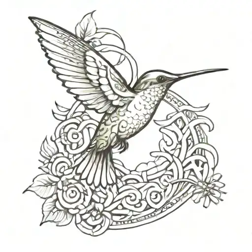 Hummingbird With Infinite Symbol Intertwined