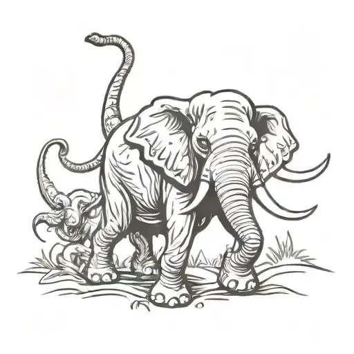 Angry Elephant With Ikles