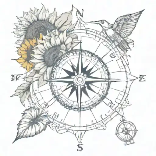 Compass And Sunflower