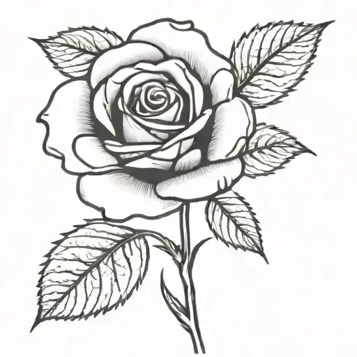 Small Rose With Ladybug On The Stem