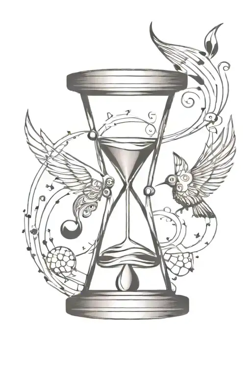 Small Tattoos Styles Hourglass And Music Note Small Wing Background