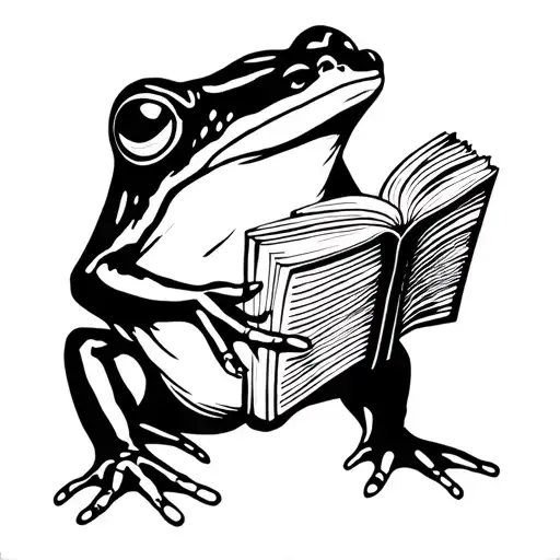Frog Holding A Book