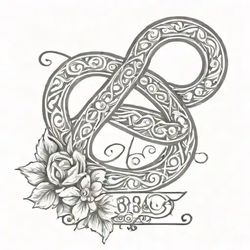 Infinity Symbol With Date Of Bith 09 04 84