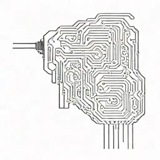 Cyberpunk Computer Chip With Wires Showing Through The Skin