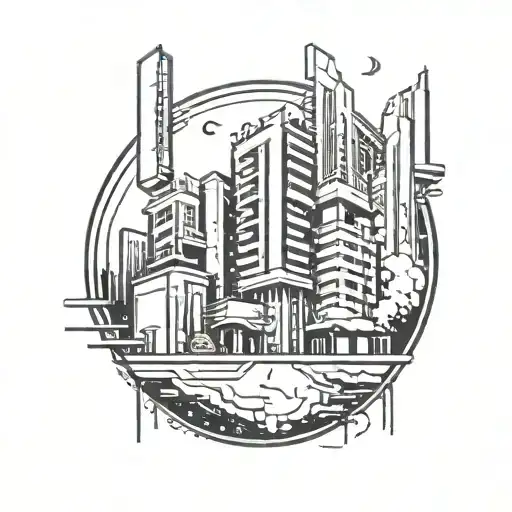 Tattoo Lucy From Cyberpunk Cityscape