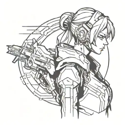 Cyberpunk Anime Girl Fan Service