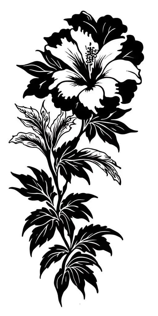 Hibiscus And Lily Flower