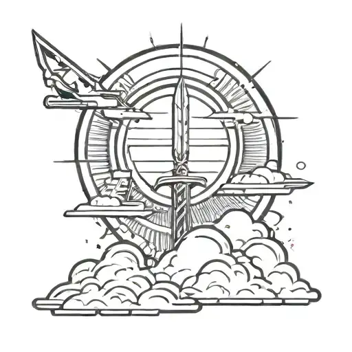 Sky Knife Sun Clouds Police