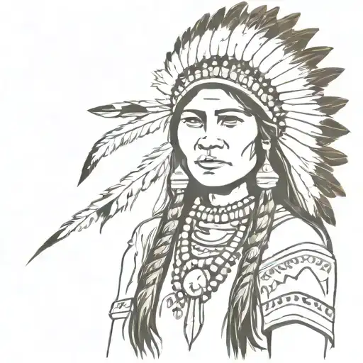 Pretty American Indian Young Girl