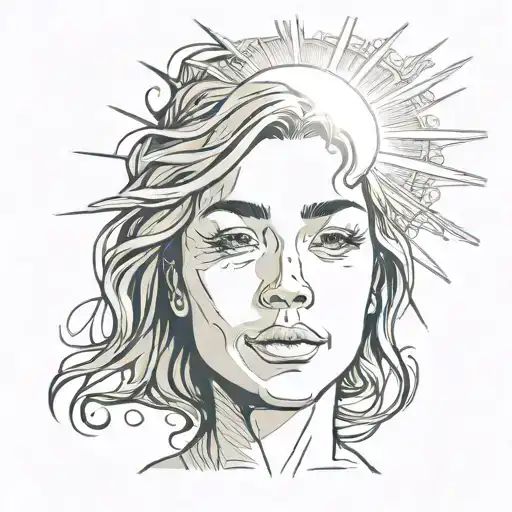 Woman And Sun Shining