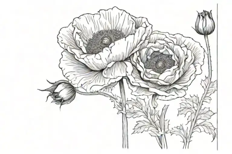 Poppy And Rose Intertwined