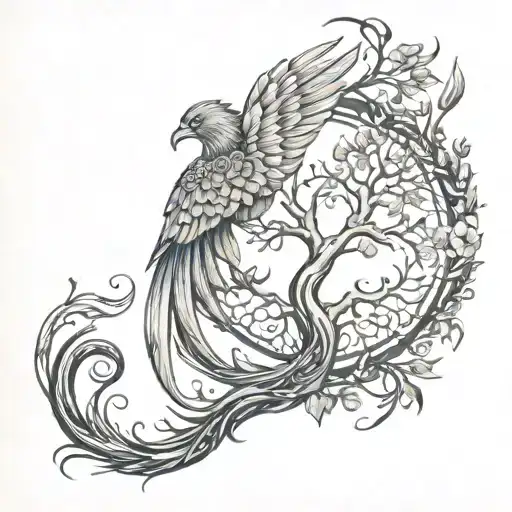 Phoenix And Tree Of Life
