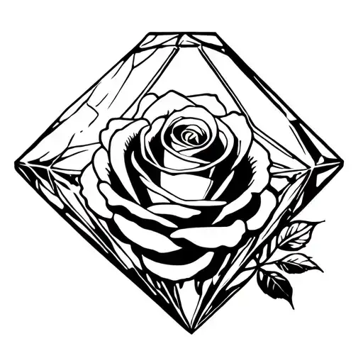 Rose In A Diamond Shaped Ice Block