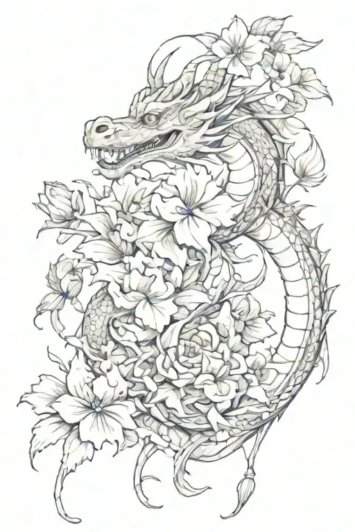 Dragon And Flowets