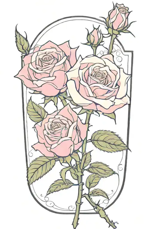 Roses Pink 3 One Bud